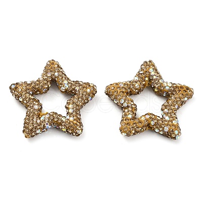 Star Shape Polymer Clay Rhinestone Beads CLAY-NH0001-06E-1