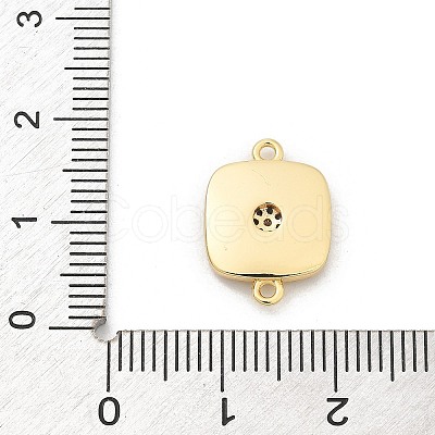 Brass Micro Pave Clear Cubic Zirconia Connector Charms KK-M303-04G-03-1