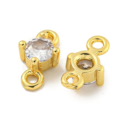 Rack Plating Brass Pave Clear Cubic Zirconia Links KKB-L215-047B-G-1