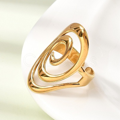 304 Stainless Steel Cuff Open Rings for Women RJEW-L342-05G-1