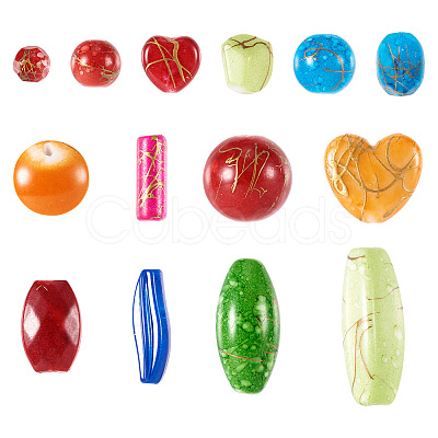 100G Opaque Imitation Gemstone Acrylic Beads MACR-TA0001-53-1
