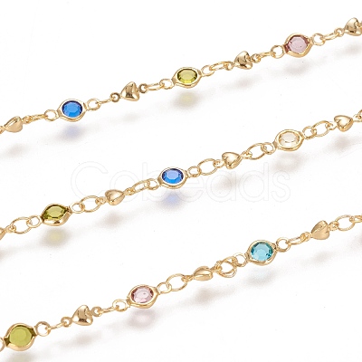 Handmade Brass Heart Link Chains CHC-I034-05G-1