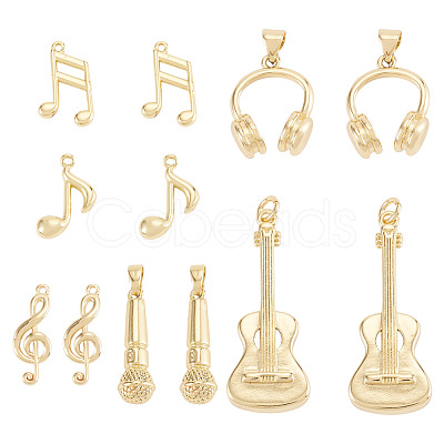 12Pcs 6 Styles Brass Pendants FIND-TA0008-88G-1