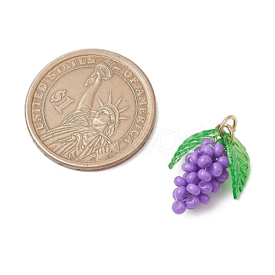 Glass Seed Beaded Grape Pendants PALLOY-MZ00467-02-1