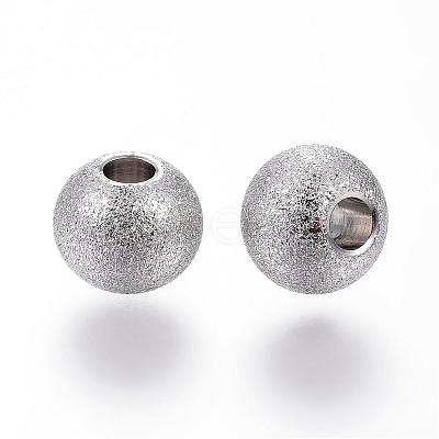 Tarnish Resistant 201 Stainless Steel Textured Beads STAS-P108-05P-1