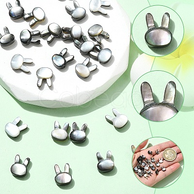 5Pcs Natural Black Lip Shell Beads SHEL-YW0001-22-1