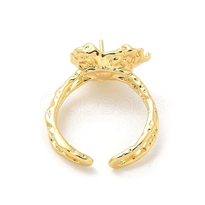 Brass Cup Peg Open Cuff Ring Settings KK-G518-10G-03-1