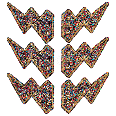 Polyester & Felt & Sequin Embroider Thread Iron on/Sew On Patches DIY-WH0591-578-1