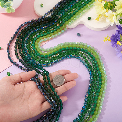 10Strands 10 Colors Transparent Glass Beads Strands EGLA-TA0013-24B-1
