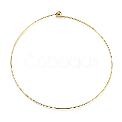 PVD Vacuum Plating 202 Stainless Steel Wire Choker Necklace NJEW-H011-01G-1