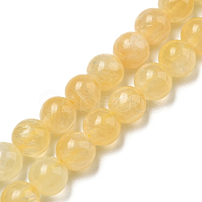 Natural Honey Calcite Beads Strands G-R494-A05-02-1