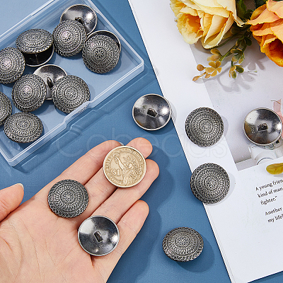 20Pcs Alloy Shank Buttons BUTT-FH0001-036B-1