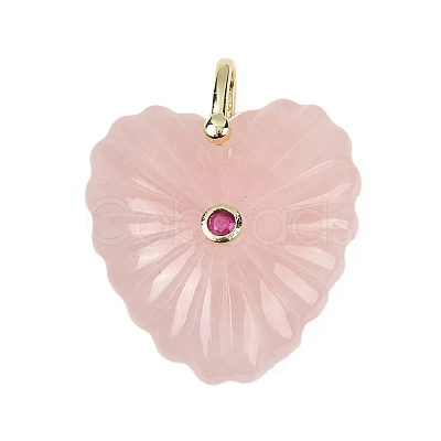Natural Rose Quartz Carved Pendants G-C276-01G-08-1