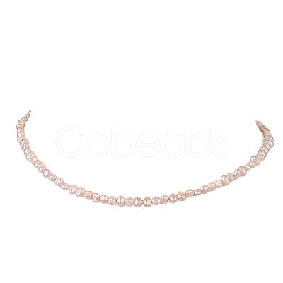 Natural Cultured Freshwater Pearl Two Sides Polished Beaded Necklaces NJEW-JN05777-1