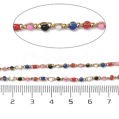 304 Stainless Steel Enamel Twisted Chains STAS-R100-40G-03-1