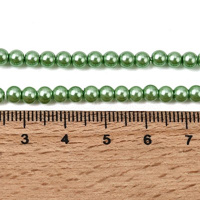 Eco-Friendly Dyed Glass Pearl Round Beads Strands HY-A002-4mm-RB008N-1
