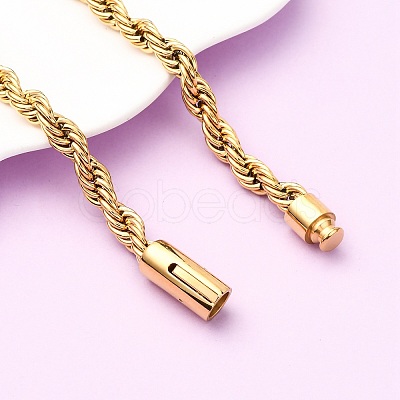 8MM 304 Stainless Steel Rope Chain Necklaces NJEW-C099-07B-G-1