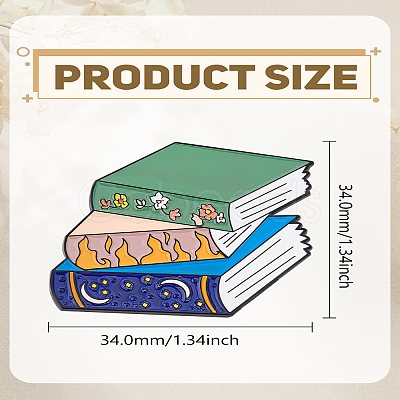 1Pc Book Enamel Pins JEWB-LP0004-51-1