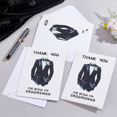12Pcs Paper Wedding Thank You Card AJEW-GA0010-04-1
