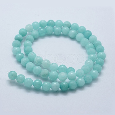 Natural & Dyed White Jade Bead Strands G-P370-02-8mm-1