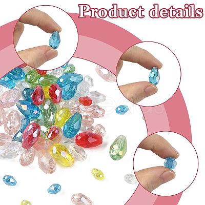 390Pcs Transparent Electroplate Glass Beads EGLA-FS0002-64-1