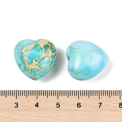 Dyed Natural Imperial Jasper Heart Palm Stone G-Q021-03B-1