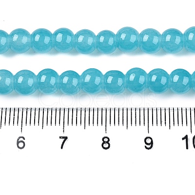 Baking Paint Imitation Jade Glass Round Bead Strands DGLA-Q021-6mm-07-1