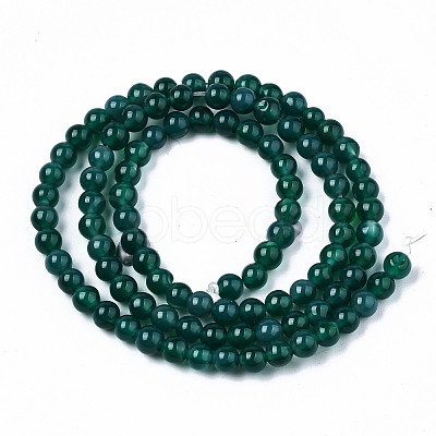Natural Green Onyx Agate Beads Strands G-S359-233-1
