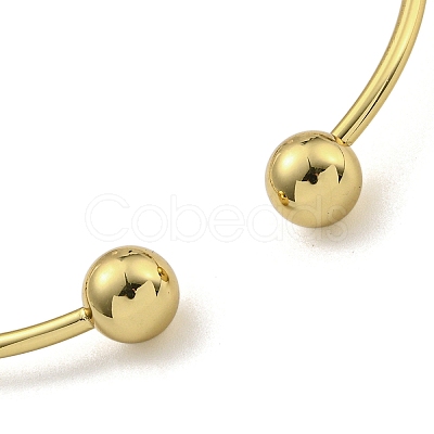 PVD Vacuum Plating 202 Stainless Steel Heart Charm Open Cuff Bangles for Women BJEW-M317-02G-1