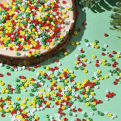 4 Colors Christmas 12/0 Glass Round Seed Beads SEED-X0058-03A-1