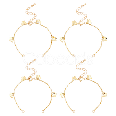 10Pcs Brass Curb Chains Bracelet Making AJEW-UN0001-19-1