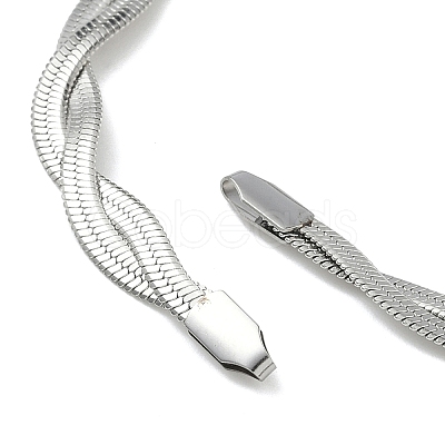 6MM 304 Stainless Steel 2-Strand Flat Snake Chain Bracelet Making STAS-P423-01P-1