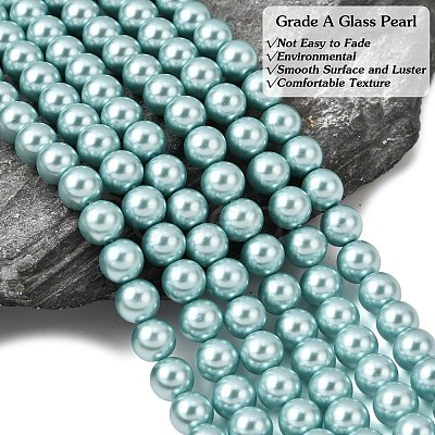 Eco-Friendly Dyed Glass Pearl Round Beads Strands HY-A002-8mm-RB106-1