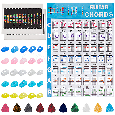 Plastic Self-Adhesive Guitar Fretboard Note Map Sticker Labels AJEW-AN0007-32-1