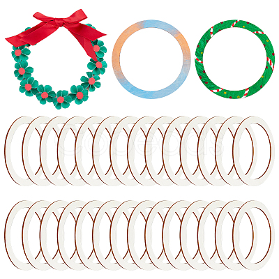 Unfinished Wooden Pieces Rings Shape LS-DIY-WH0349-06-1