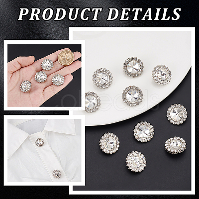 20Pcs Alloy Rhinestone Shank Buttons BUTT-GA0001-19A-1