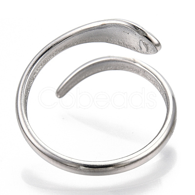 Non-Tarnish 304 Stainless Steel Snake Cuff Ring RJEW-N038-113P-1