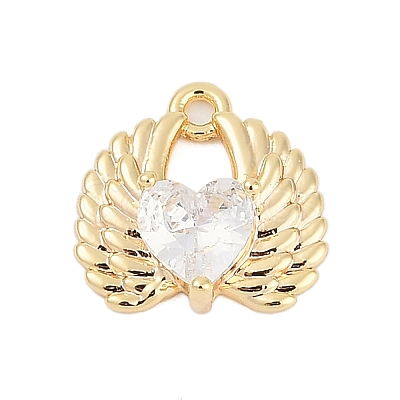 Brass Micro Pave Cubic Zirconia Charms ZIRC-P122-01B-G01-1