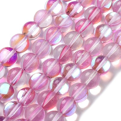 Synthetic Moonstone Beads Strands G-P528-J03-05-1