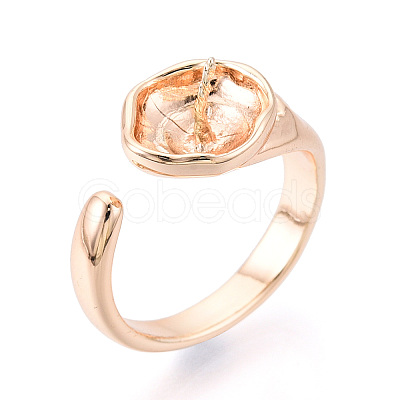 Brass Cuff Ring Settings KK-T076-80G-1