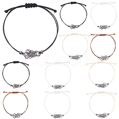12Pcs 4 Colors 304 Stainless Steel Macrame Pouch Bracelet Making for Stone Holder AJEW-SC0003-01-1