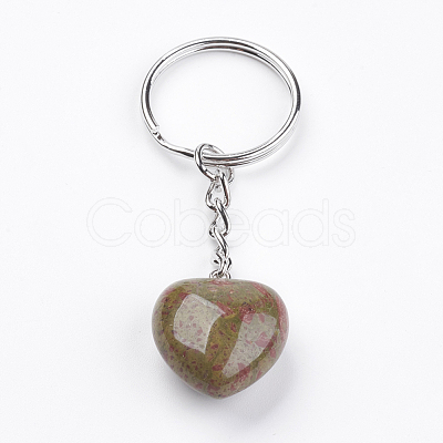 Natural Unakite Keychain KEYC-F019-02I-1