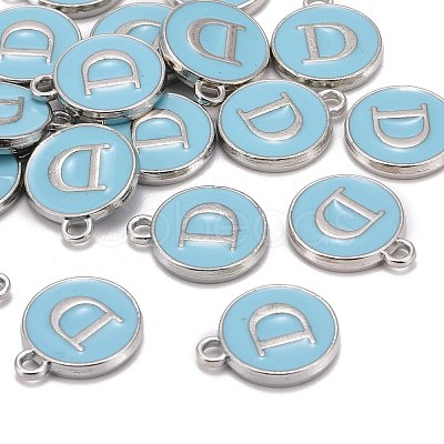 Platinum Plated Alloy Enamel Charms X-ENAM-S118-04D-P-1