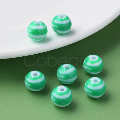 Opaque Striped Acrylic Beads MACR-S373-27A-07-1