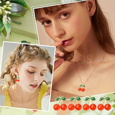 16Pcs 2 Styles Alloy Enamel & Acrylic Pendants ENAM-YW0005-65-1