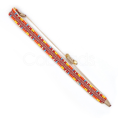 Adjustable Nylon Cord Braided Bead Bracelets BJEW-Z013-37-1