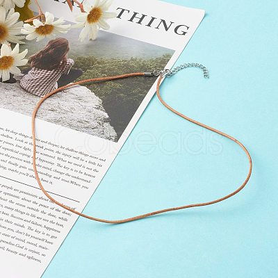 Cowhide Leather Choker Necklaces NJEW-JN03597-02-1