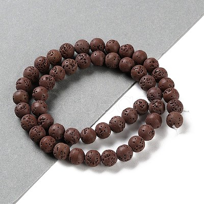 Synthetic Lava Rock Dyed Beads Strands G-H311-08B-02-1