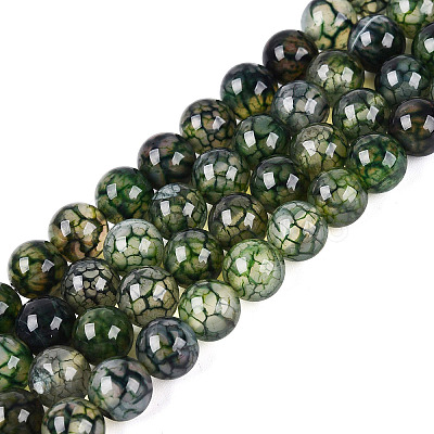 Natural Dragon Veins Agate Beads Strands G-Q948-81J-8MM-1