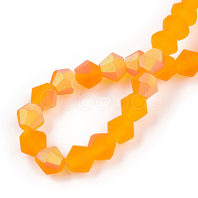 Imitate Austrian Crystal Bicone Frosted Glass Beads Strands GLAA-F029-TM3mm-A23-1